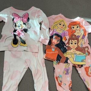 Disney Minnie Mouse and Princess Pajama Set - Pink and Multicolor